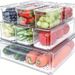 10pcs Fridge Organizer, Stackable Refrigerator Organizer Bins With Lids, BPA-Free Produce Fruit Storage Containers For Fridge Organizers_voghion.com
