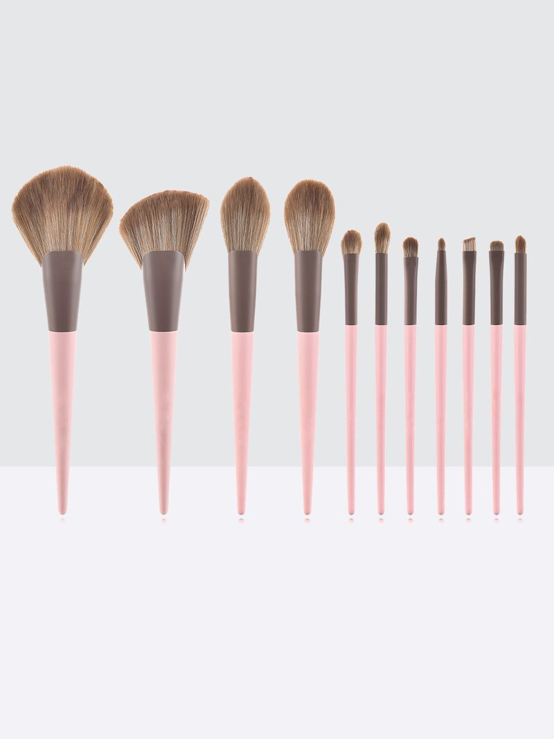 Set di 11 pennelli per trucco professionali rosa di alta qualità_voghion.com