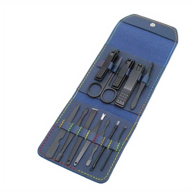 Set Manichiură 40,64 Cm 1 Kit Funcție Completă Seturi Pedichiură Profesionale Oțel Inoxidabil Cu Husă Portabilă din Piele Idee Cadou_voghion.com