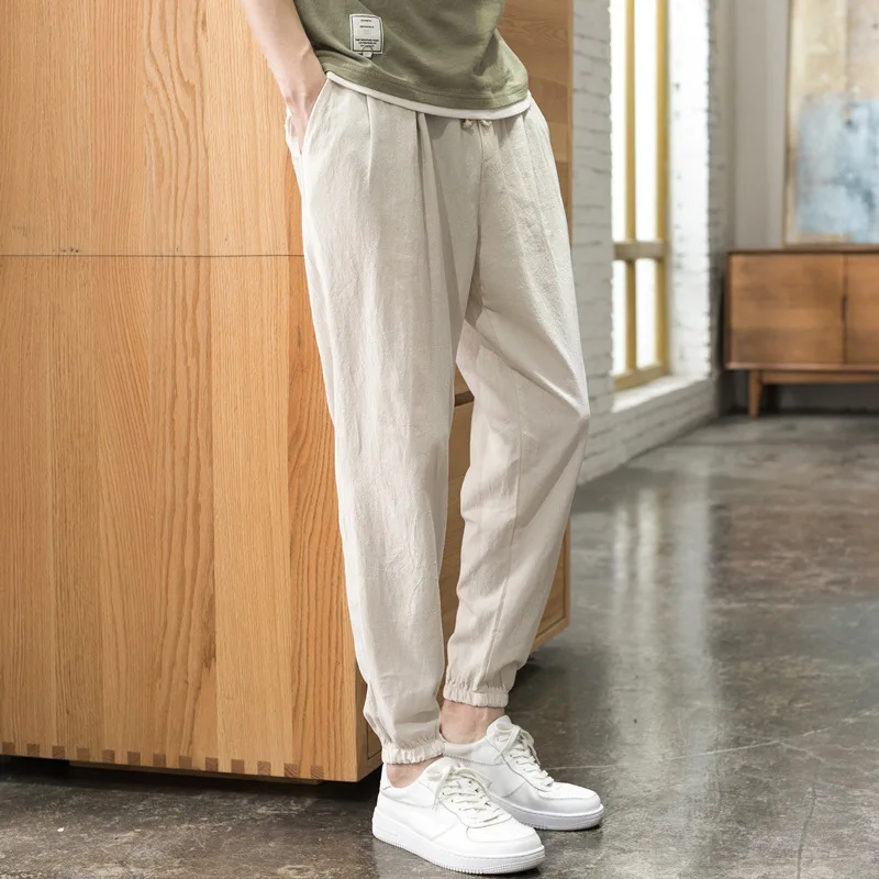 Männer Frühling Sommer Leichte Casual Hosen Koreanische Trendy Geerntete Hosen Abnehmen Männer Kleine Footed Cargo Hosen_voghion.com