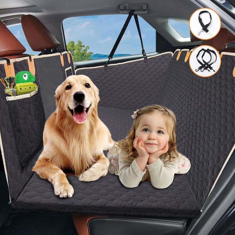 Dog Car Seat Cover For Back Seat, Cover Hard Bottom, Dog Hammock For Car Detachable And Foldable For Car, SUV, Truck, Waterproof Truck Seat Protecto_voghion.com