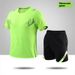 Outdoor 2024 Neues Kurzarm-T-Shirt-Set für den Sommer für Herren, schnelltrocknend, zweiteilig, locker und atmungsaktiv, lässige Laufsportbekleidung_voghion.com