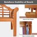 49 Inch Eucalyptus Wood Outdoor Folding Bench with Backrest Armrest for Patio Garden_voghion.com