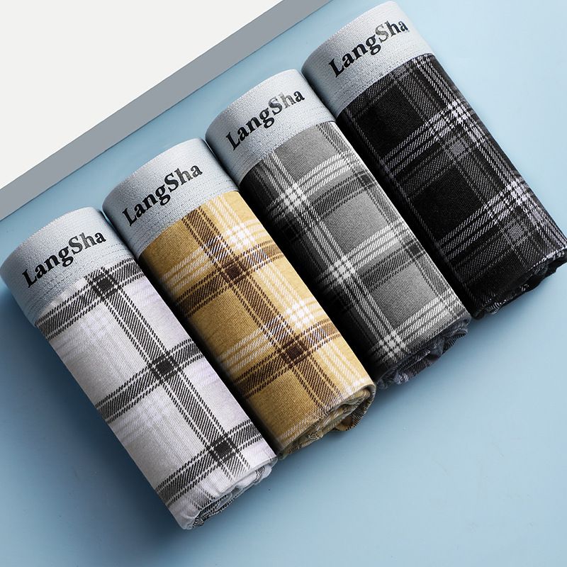 Men's Underwear Boxer Briefs Pure Cotton Solid Color Comfortable Breathable Youth Trend Mid Waist Boxer Shorts Boxer Shorts_voghion.com