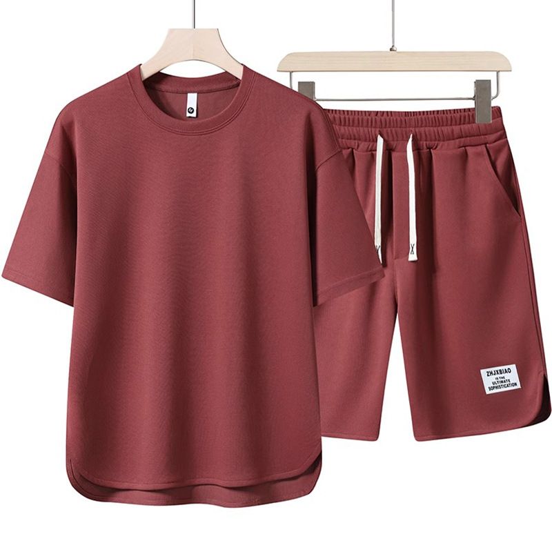 Hot Sale Short Sleeved T Shirt Men's Casual Suit High Quality Men's Summer High End Matching Round Neck Breathable Cool Suit_voghion.com