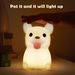 Luzes noturnas led fofas de cachorro e gato, lâmpada de silicone macio recarregável, decoração de cabeceira regulável, luz noturna para crianças, bebê, coelho, presentes de aniversário_voghion.com