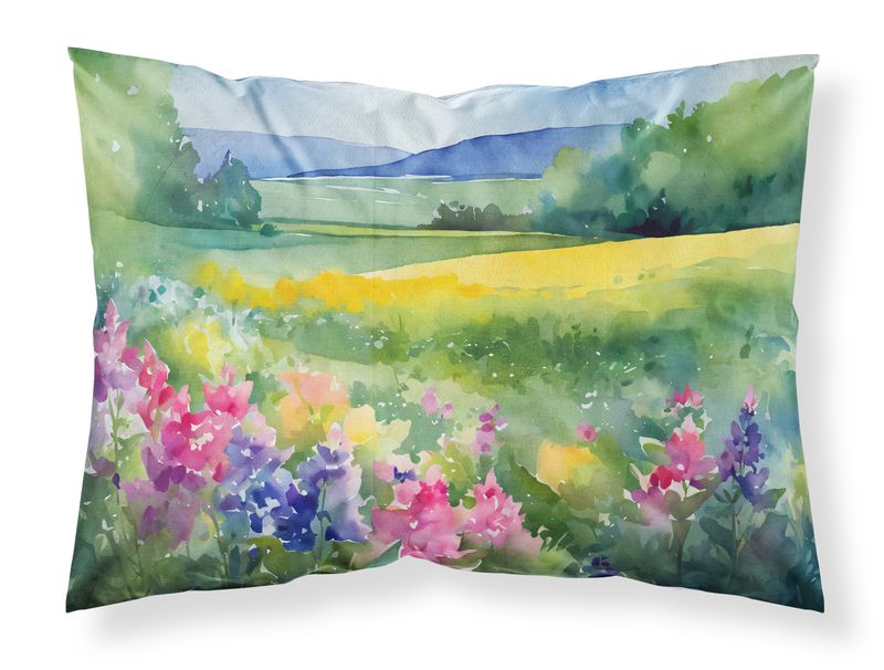 Massachusetts Mayflowers in Watercolor Standard Pillowcase Lightweight Super Soft Easy Care Decorative Artwork Pillowcase, Standard_voghion.com