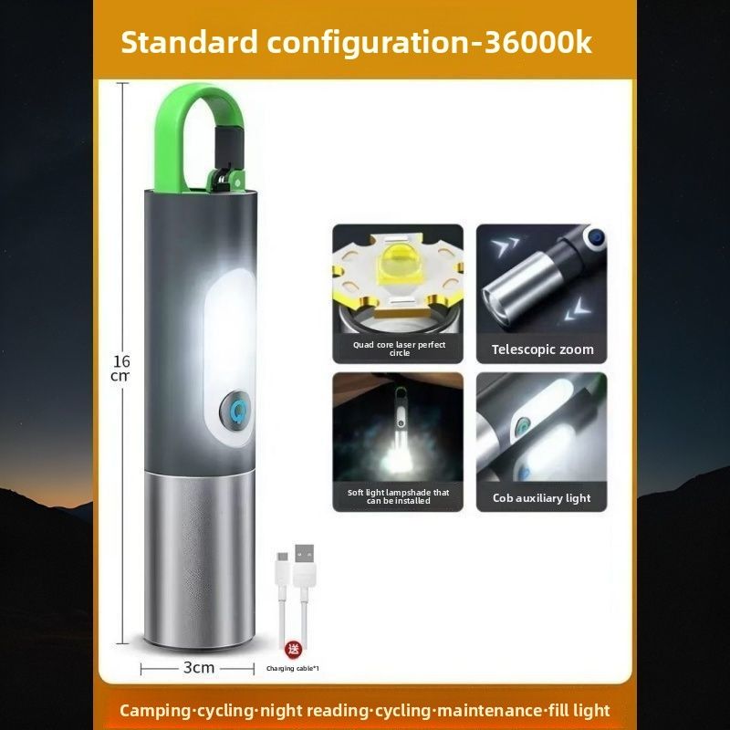 German High Brightness Flashlight LED Multi-Function Rechargeable Ultra Outdoor Emergency Lighting Super Bright_voghion.com
