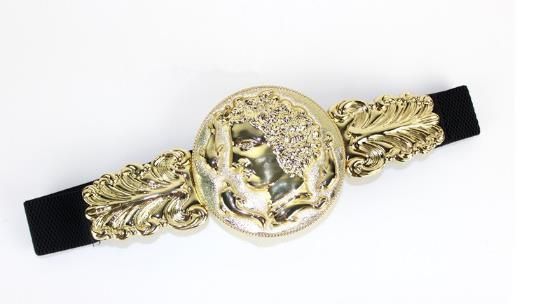 Neue Desiger Lady Meatal elastische Mode-Accessoire Taille breite Gürtel Stretch Bund Frauen Kleid Gürtel_voghion.com