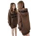 Women's sweatshirt hooded Korean version 2023 autumn and winter new style mid-length plus velvet loose jacket student tops trendy_voghion.com