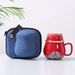 Set, tazza da tè cinese a forma di gatto della fortuna con borsa da viaggio, tazza da tè in ceramica con infusore e coperchio, stoviglie portatili_voghion.com