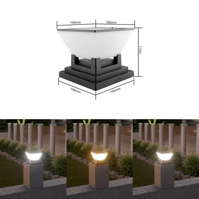 Solarbetriebene Säulenleuchten für den Außenbereich – wasserdichte Gartenpfostenleuchten für Zaun, Tor, Weg, Hof – LED-Landschaftsbeleuchtung mit 3 Farbtemperaturen_voghion.com