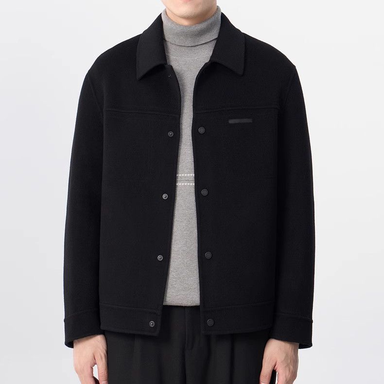 Herren-Freizeitjacke aus Wollmischung – Leicht, stylisch und vielseitig (Schwarz/Khaki/Braun, M-4XL)_voghion.com