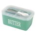 Ceramic Butter Dish With Wooden Lid & Built-in Knife Clear Window Refrigerator Storage Container For Cheese Butter_voghion.com