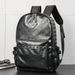 Backpack Men's Backpack Leather Retro Backpack Street Trend Personality Fashion Riveted Student Boy Backpack Casual_voghion.com