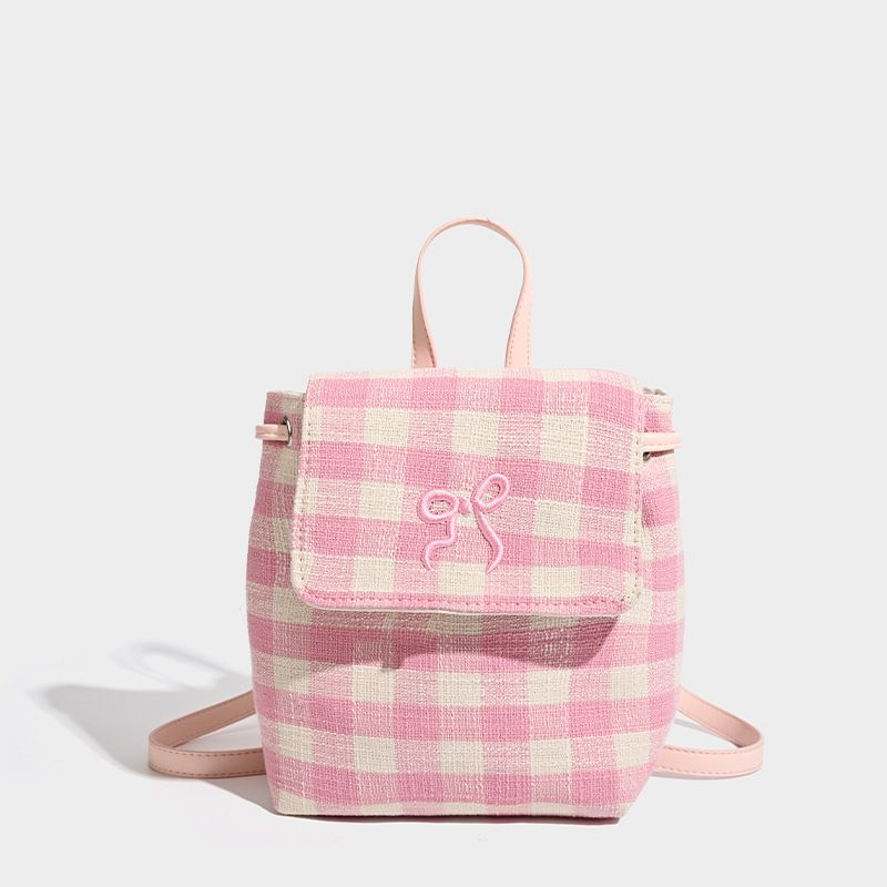 Korean College Style Sub Pattern Women's Casual Backpack Bowknot Design High-end Handbag 2025 Spring New Fashion Versatile_voghion.com