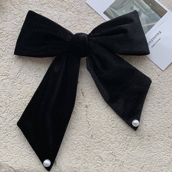 Französische Retro-Samt-Perlenschleifen-Haarnadel 2022, neuer Top-Clip, High Sense Back Spoon Updo-Haarfederclip_voghion.com