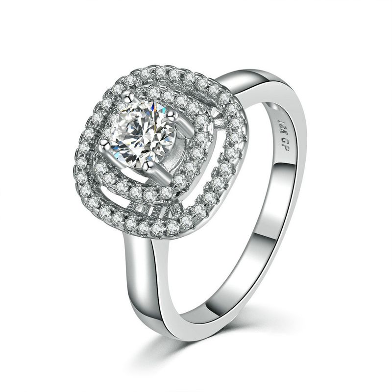 Hollow female ring zircon micro inlaid real gold plated jewelry_voghion.com