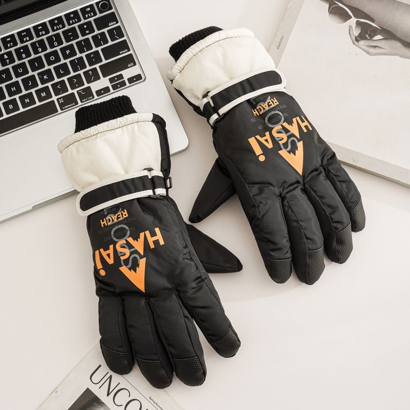 [Design de dedo com tudo incluído] Esqui para homens com veludo grosso, quente, à prova d'água e resistente ao frio. Inverno do nordeste_voghion.com