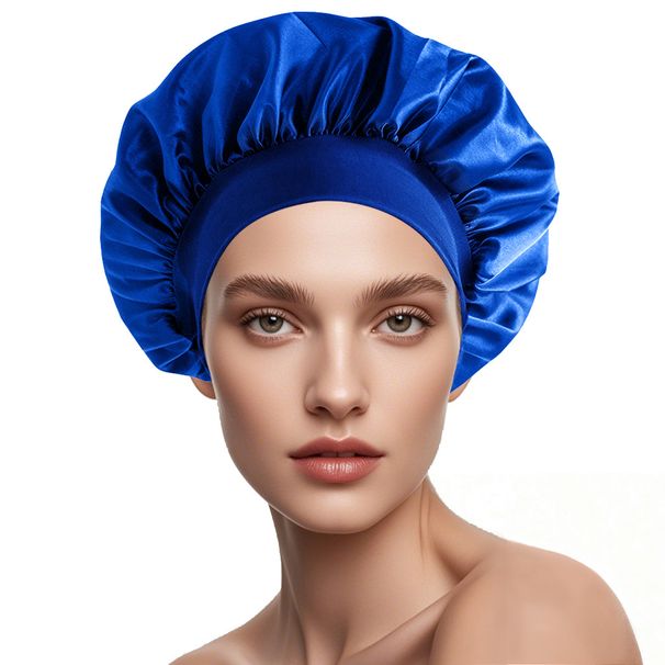 Cross-Border New Women's Wide-Brim High Elasticity European And American Beauty Salon Shower Cap Polyester Hair_voghion.com
