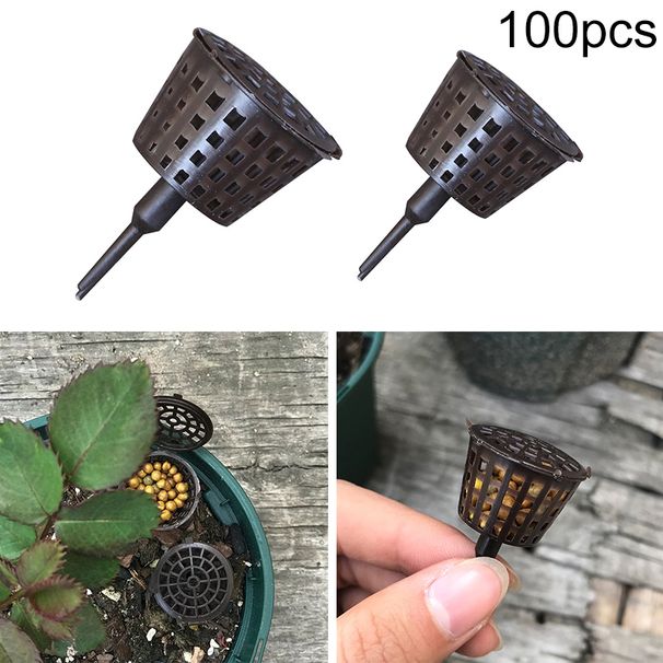 100 ks držák na hnojiva přenosný kryt víka zahradní květináče umístění organických hnojiv košík pouzdro na bonsaje nástroj_voghion.com