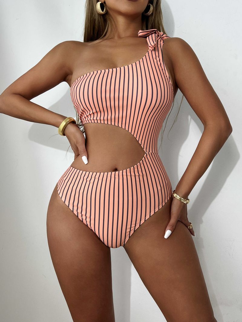 Swimsuit Women's Shoulder Vacation One-piece Sexy Bikini High Waist Skinny Hot Spring_voghion.com