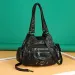 Washed Leather Women's Bag, Single Shoulder, Crossbody, Handheld, Soft Leather, Large Capacity, Multi-Layer_voghion.com
