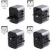 Black 633F International Travel Adapter Multi Plug Outlet Extender Universal Power Charger with 4 USB Charging Ports_voghion.com