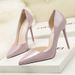 1132-3 Style Fashionable Minimalist Slim High Heels, Shallow Mouth, Pointy Hollow Out, Sexy And Slimming OL Professional_voghion.com