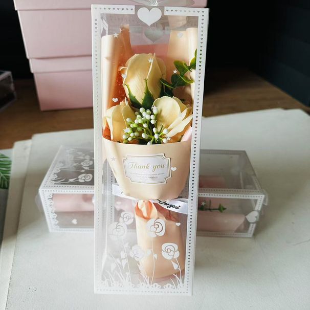 Presentes Festivos Natal Dia das Mães Caixa de Presente com Flores Preservadas Buquê de Rosas de Sabonete Cravos Flor Artificial Presente Sofisticado para a Mãe_voghion.com