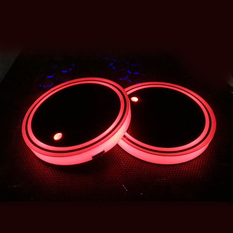 Wzór samochodowej maty LED Luminous Water Mat można modyfikować za pomocą akrylowego gniazda na kubek samochodowy, oświetlenie otoczenia, średnica 68 mm, siedem_voghion.com