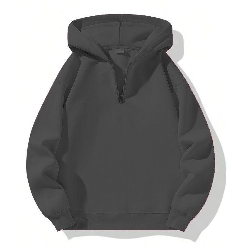 Lässiger Kapuzenpullover mit Reißverschluss für Herren, Fleece-gefüttertes Sweatshirt mit Tasche, lockere Passform, Streetwear für Herbst und Winter, bequemer Pullover für Teenager und Erwachsene_voghion.com
