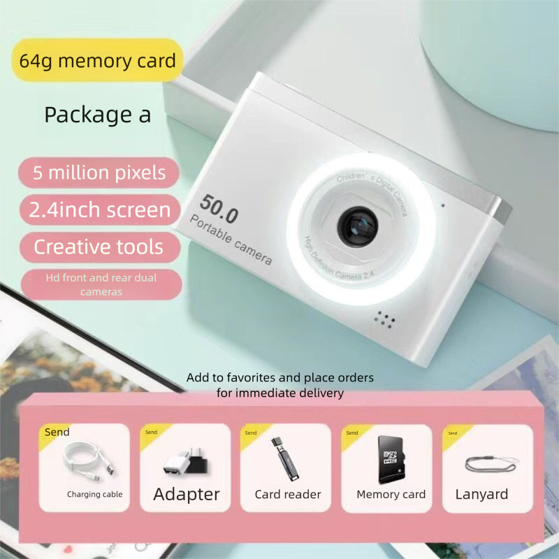 Cámara digital de alta definición para estudiantes universitarios, cámara dual CCD, ideal para selfies, para principiantes, portátil y bonita para viajes._voghion.com