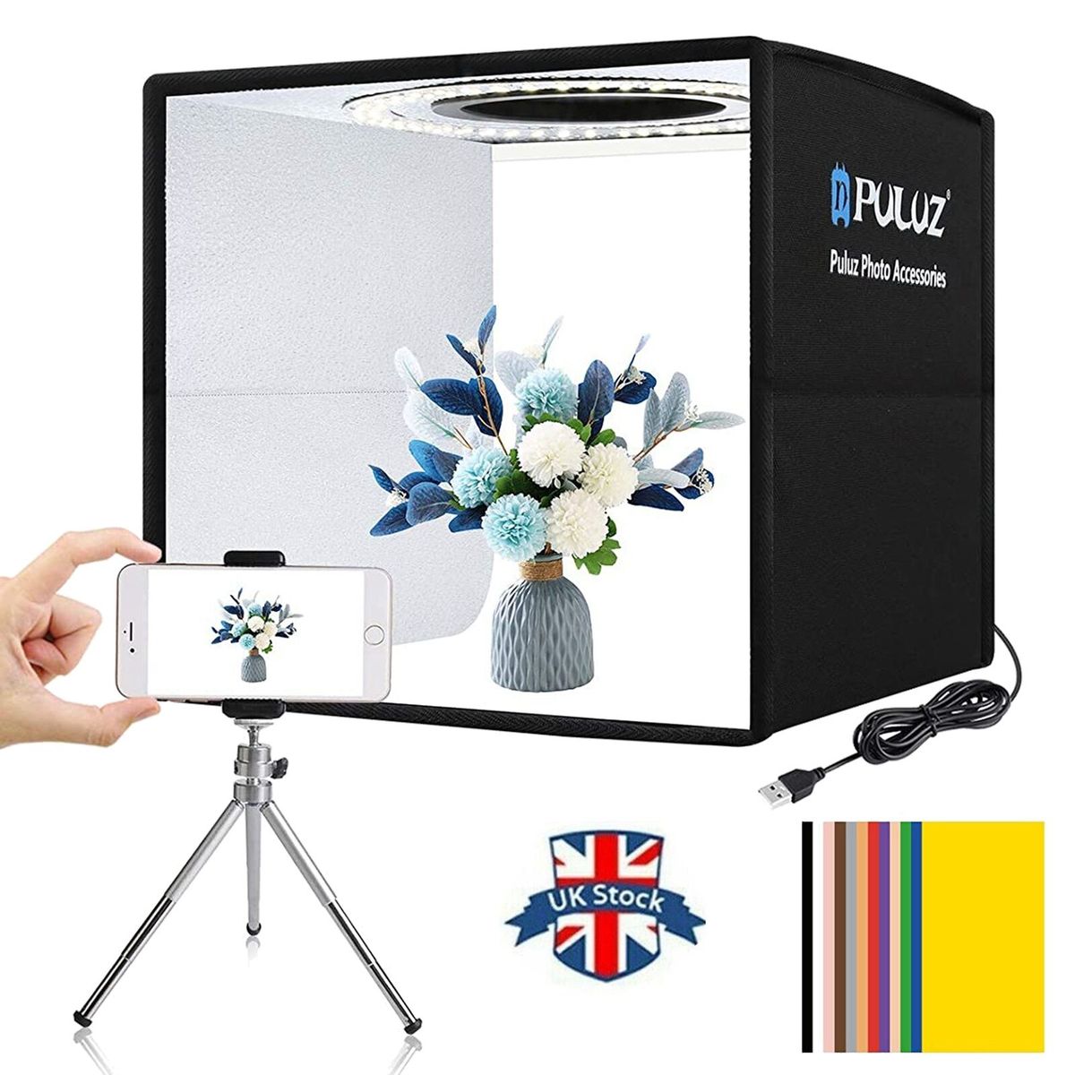PULUZ Softbox-Set, tragbar, faltbar, Foto-Beleuchtungsmodifikator, Fotografie, neu D0C8_voghion.com