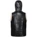 Men's Fleece-Lined Thickened Leather Vest With Hood For Cold Protection, Oversized Lambswool Cotton Vest, Trendy_voghion.com