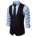Lässige, modische, zweireihige Slim-Fit-Weste für Herren mit U-Ausschnitt_voghion.com