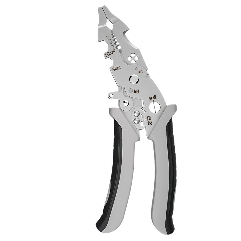Professional Industrial-Grade Bent Nose Wire Stripper - Multi-Function Crimping Tool For Electricians & Home Use (Small & Large Bend)_voghion.com