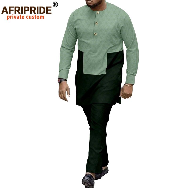 Men's clothing African men color casual two-piece set_voghion.com
