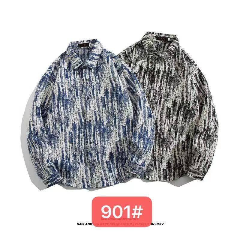 Camicia ampia vintage a maniche lunghe da uomo_voghion.com