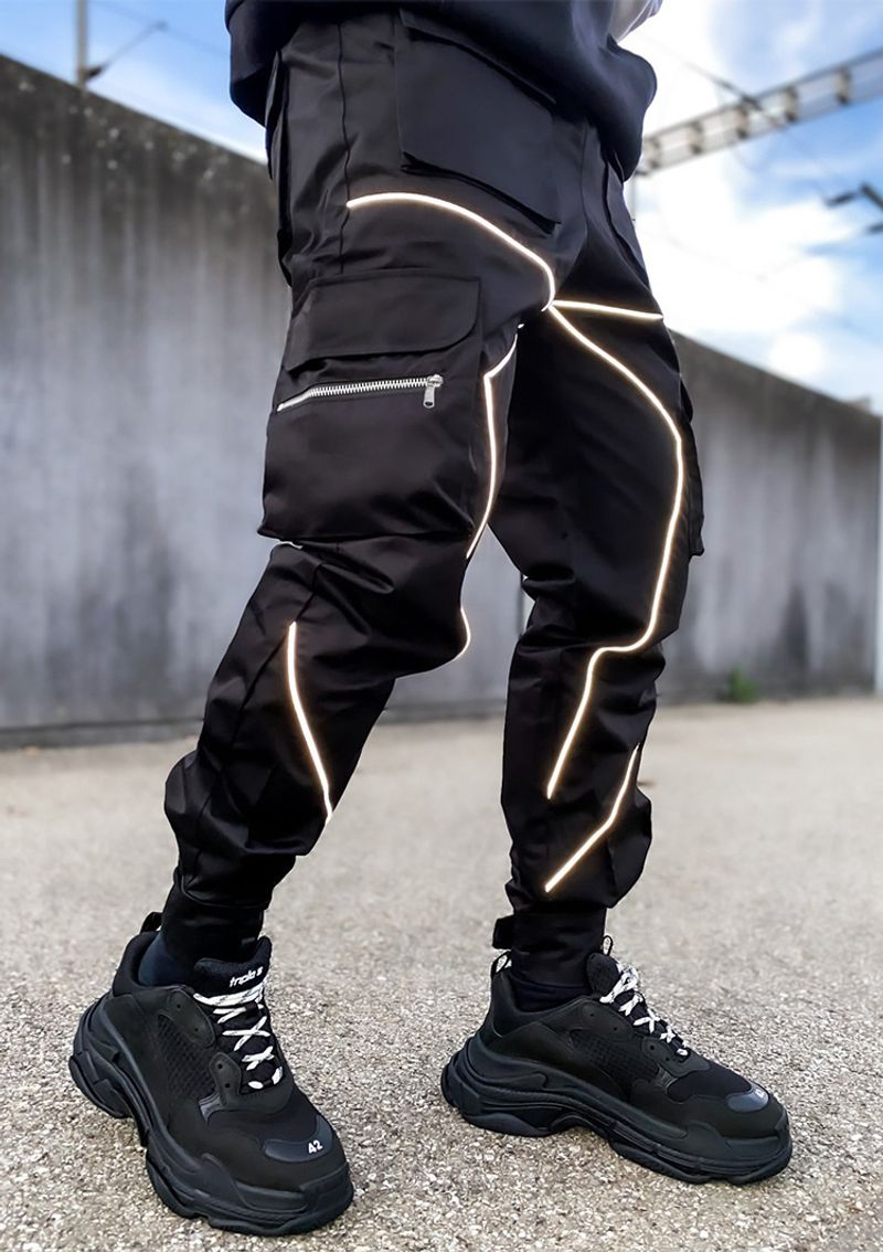 Men's Clothing Personalized Trendy Brand Loose Multi Pocket Casual Work Pants Men's Summer Cotton_voghion.com