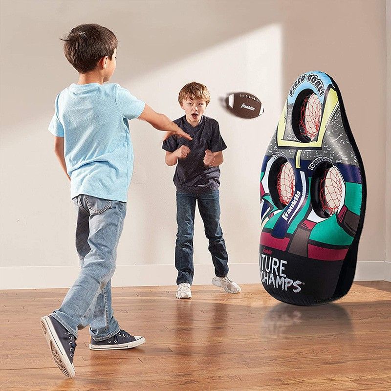 Aufblasbarer Fußballrahmen mit drei Löchern, Zielscheibe für American-Football-Wurfspiele für Kinder, Aufblasbares Tumbler-Spielzeug_voghion.com