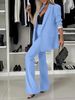 Damenbekleidung Modeanzüge Lässiges Temperament Schlanke Anzüge mit weitem Bein Zweiteilige Anzüge_voghion.com