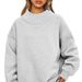 Women's sweatshirt long sleeve turtleneck pullover sweatshirt casual sweatshirt fleece top_voghion.com