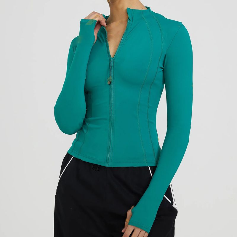 Women's Clothing Sports Jacket Slim Fit Zippered Cardigan Fitness Yoga Wear Quick Drying Sportswear_voghion.com