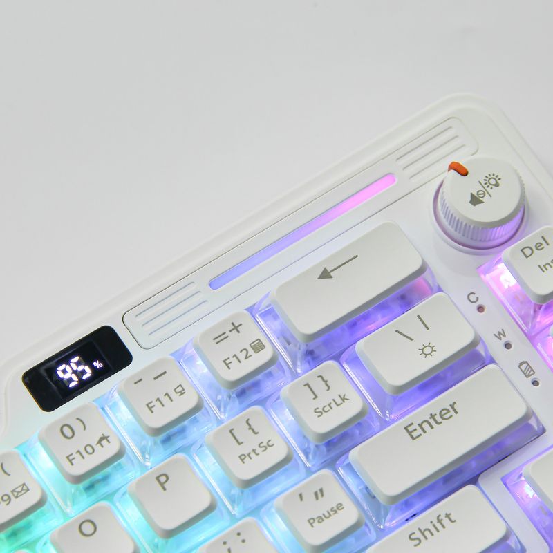Benutzerdefinierte ZA670 PRO Pudding Mechanische Tastatur Tastenkappen Drahtlose Bluetooth RGB Bildschirm Multimedia Knopf_voghion.com