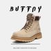 Men's Classic Leather Platform Martin Boots With Anti-Slip Sole, Retro Lace-Up Design For Outdoor & Casual Wear (Sand, Camel, Coffee)_voghion.com