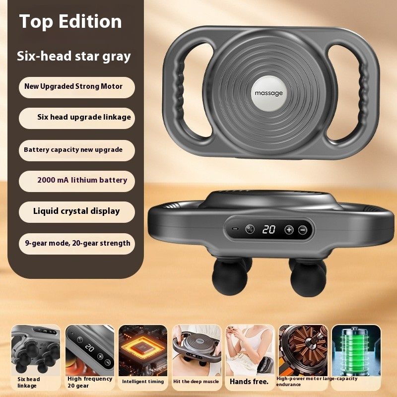 Nuevo masajeador profundo con membrana para el cuello y relajante muscular con pistola de seis cabezales_voghion.com