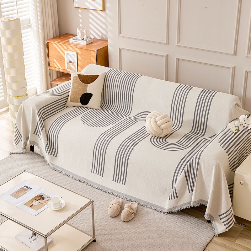 Funda de sofá moderna, sencilla y geométrica, de chenilla gruesa, tipo toalla._voghion.com