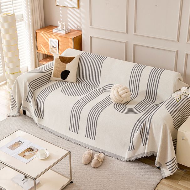 Funda de sofá moderna, sencilla y geométrica, de chenilla gruesa, tipo toalla._voghion.com