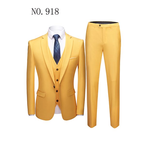 Men's Clothing Set Men 3 Pieces Slim Fit Casual Tuxedo Suit Male Suits Set_voghion.com